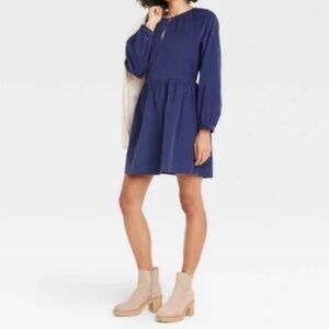 Women’s Balloon Long Sleeve Corduroy Dress